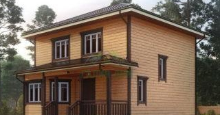 Двухэтажный дом из бруса в Нижневартовске от zar.stroy - строительство от 134745 руб.