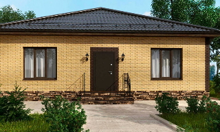 Проекты одноэтажных домов из кирпича | zar.stroy - Нижневартовск от 3628 рублей