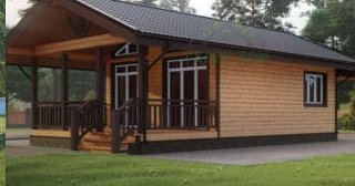 Проект одноэтажного дома из бруса с террасой - Строительство в Нижневартовске от zar.stroy от 134745 руб.